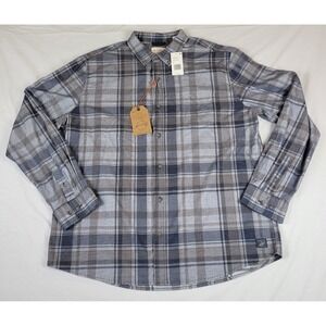 Weatherproof Vintage NWT Mens XXL Moon Rock Plaid Cotton Button Shirt F2485801BK